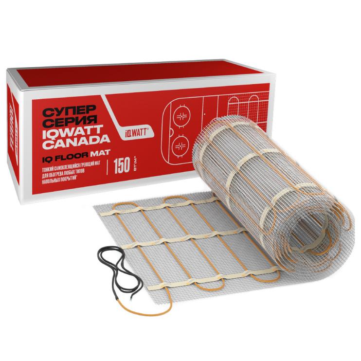 Тонкий самоклеящийся греющий мат IQ FLOOR MAT 150 Вт/м.кв - 9,0м²
